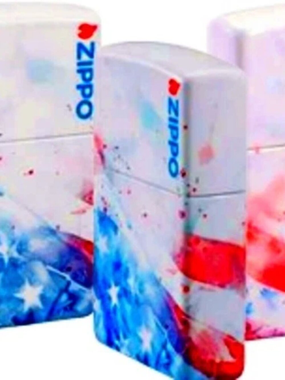 Patriotic Multisided Premium 540 White US Flag Zippo